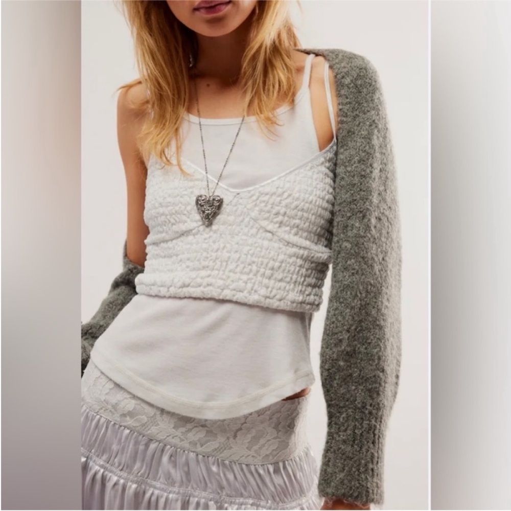 Free People Aster Silver Boho Maxi Skirt Chic Festival Goddess Lace Sz M NWT - Picture 9 of 12